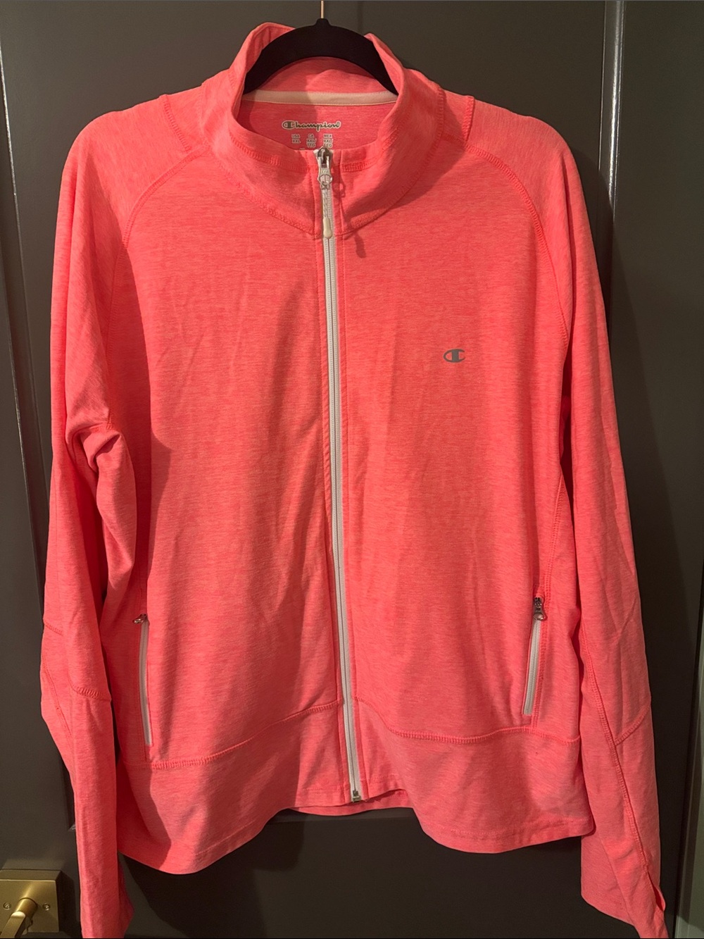 Champion Women's Neon Coral Full-Zip Atheltic Jacket XXL